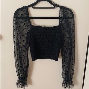 Forever 21 Polka Dot Sleeve Top